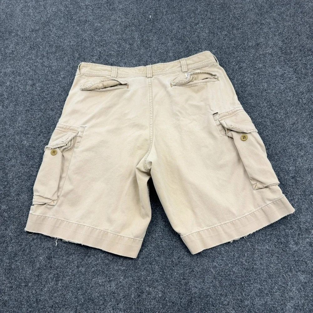 Polo Ralph Lauren Cargo Shorts Mens 36 Tan Cotton Distressed Gorpcore Utility